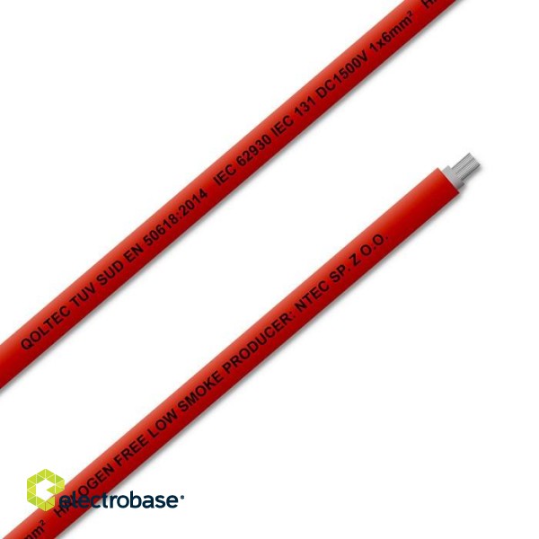 Qoltec 53852 Photovoltaic solar cable | 6mm² | 100m | red image 3