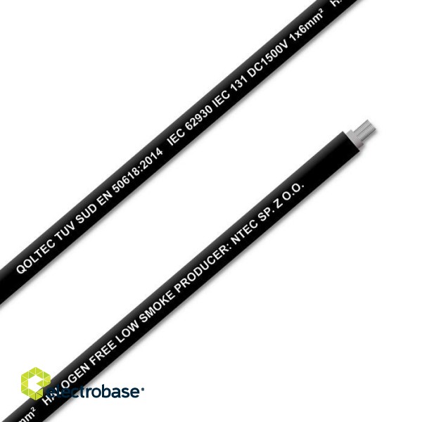 Qoltec 53853 Photovoltaic solar cable | 6mm² | 100m | black фото 3