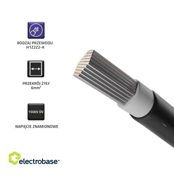 Qoltec 53853 Photovoltaic solar cable | 6mm² | 100m | black image 4