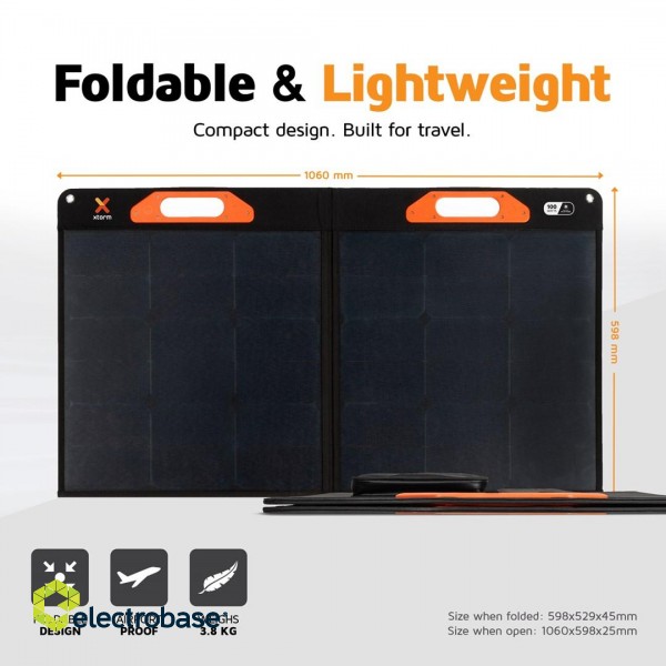 Xtorm Portable Solar Panel 100W, (USB QC3.0 18W, USB-C PD45W, DC/MC4 100W) image 10