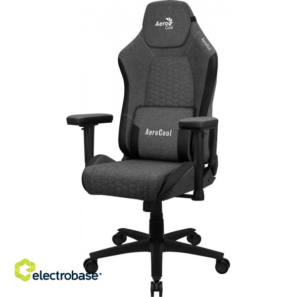 Aerocool CROWNASHBK, Ergonomic Gaming Chair, Adjustable Cushions, AeroWeave Technology, Black image 1