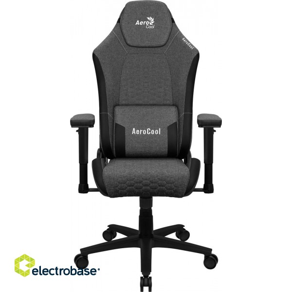 Aerocool CROWNASHBK, Ergonomic Gaming Chair, Adjustable Cushions, AeroWeave Technology, Black paveikslėlis 2