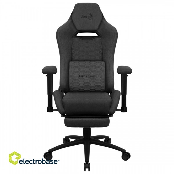 Aerocool ROYALASHBK Premium Ergonomic Gaming Chair Legrests Aeroweave Technology Black image 2