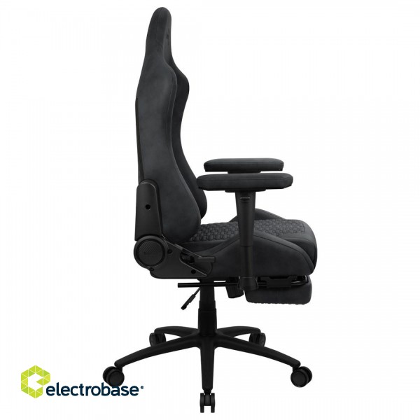 Aerocool ROYALSLATEGR Premium Ergonomic Gaming Chair Legrests Aerosuede Technology Grey image 4
