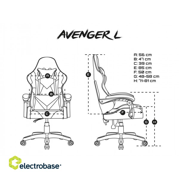 FURY GAMING CHAIR AVENGER L BLACK AND WHITE image 7