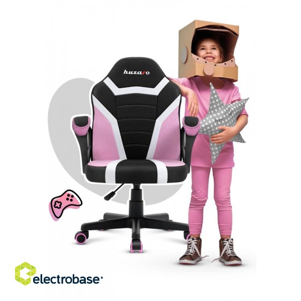 Gaming chair for children Huzaro Ranger 1.0 Pink Mesh paveikslėlis 2