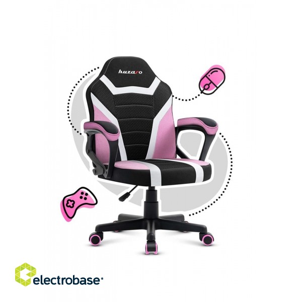 Gaming chair for children Huzaro Ranger 1.0 Pink Mesh paveikslėlis 3