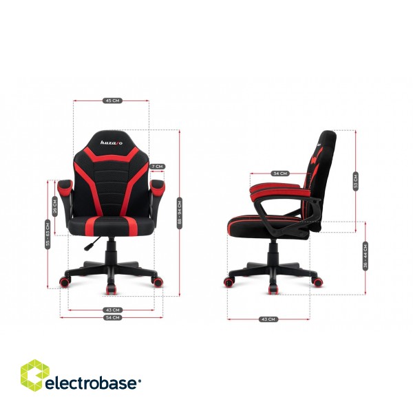 Gaming chair for children Huzaro Ranger 1.0 Red Mesh, black, red фото 3