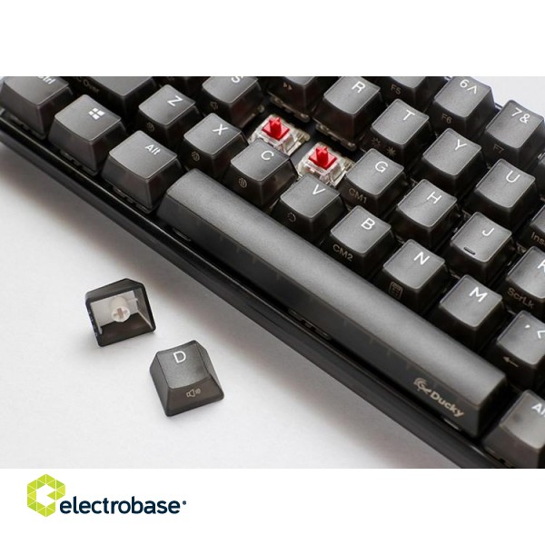 Ducky One 3 Aura Black Mini Gaming Keyboard, RGB LED - MX-Silent-Red paveikslėlis 3