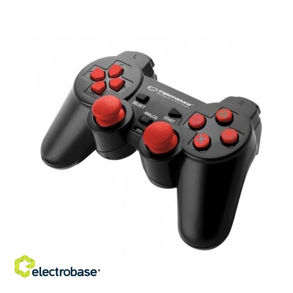 Esperanza EGG106R Gaming Controller Gamepad PC,Playstation 2,Playstation 3 Analogue / Digital USB 2.0 Black,Red image 1