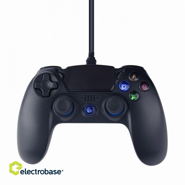 Gembird JPD-PS4U-01 wired USB gamepad PS4 / PC, black paveikslėlis 2