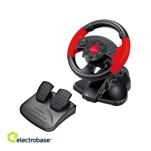 xlyne EG103 Gaming Controller Steering wheel PC,Playstation 2,Playstation 3 Digital Black,Red image 1