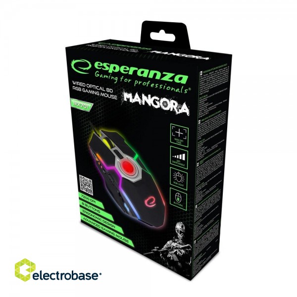 Esperanza EGM701 mouse Right-hand USB Type-A Optical 7200 DPI image 5