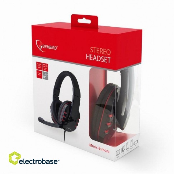 Gembird GHS-402 headphones/headset Wired Head-band Gaming Black image 1