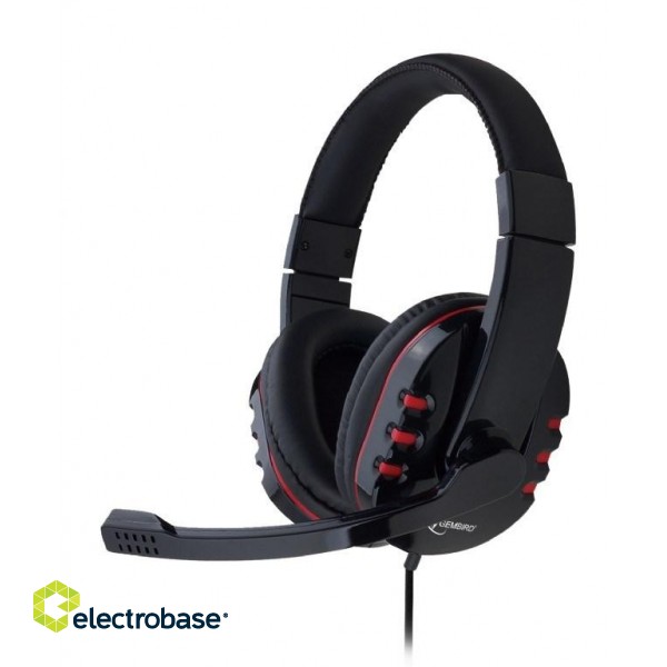 Gembird GHS-402 headphones/headset Wired Head-band Gaming Black paveikslėlis 2