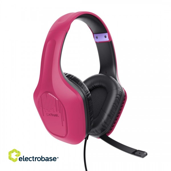 Trust GXT 415P Zirox Headset Wired Head-band Gaming Pink paveikslėlis 2