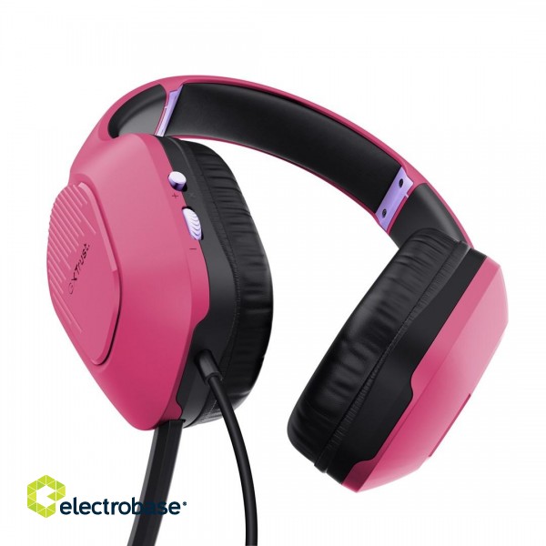 Trust GXT 415P Zirox Headset Wired Head-band Gaming Pink paveikslėlis 3