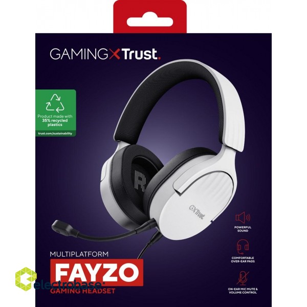 Trust GXT 489W FAYZO Headset Wired Head-band Gaming Black, White фото 2