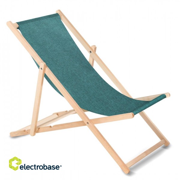 Classic beech deckchair GreenBlue GB183M Melange turquoise image 1