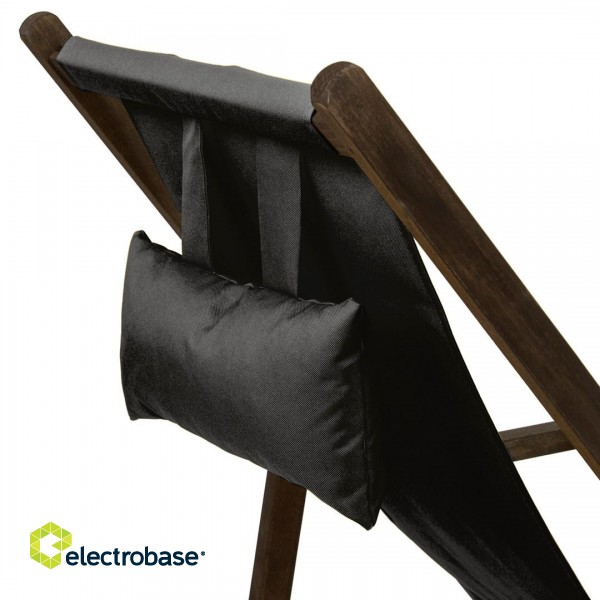 Sun lounger with armrest and cushion GreenBlue Premium GB283 black фото 3
