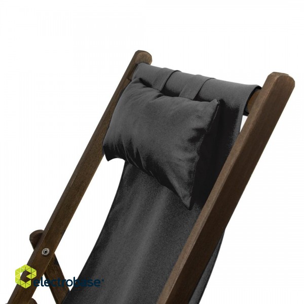 Sun lounger with armrest and cushion GreenBlue Premium GB283 black фото 4