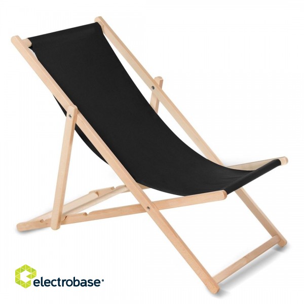 Wooden chair made of quality beech wood with three adjustable backrest positions Black colour GreenBlue GB183 image 2