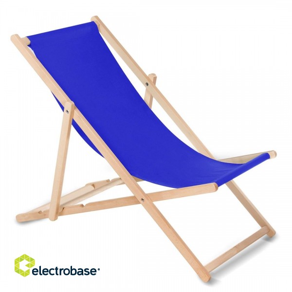 Wooden chair made of quality beech wood with three adjustable backrest positions colour blue GreenBlue GB183 фото 1