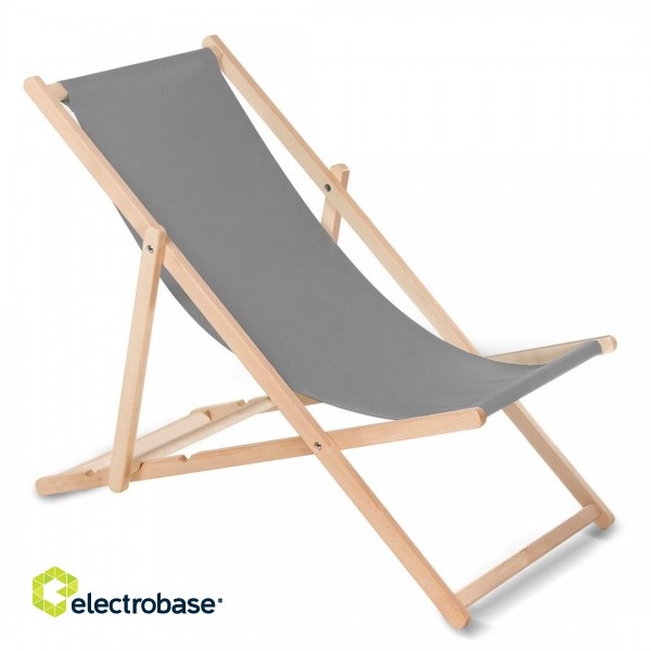 Wooden chair made of quality beech wood with three adjustable backrest positions Grey colour GreenBlue GB183 image 1