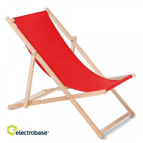 Wooden chair made of quality beech wood with three adjustable backrest positions Red colour GreenBlue GB183 image 1