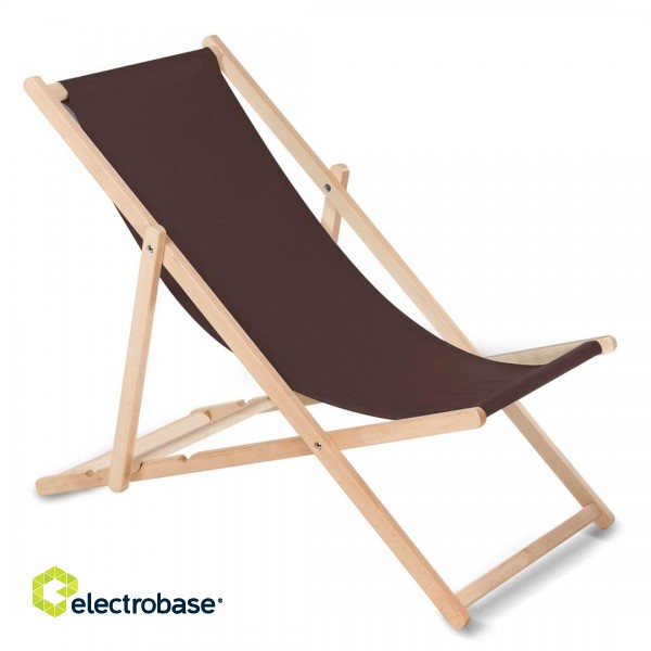 Classic beech lounger GreenBlue GB183M Melange brown