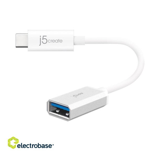 Adapter j5create USB-C 3.1 to Type-A Adapter (USB-C m - USB3.1 f 10cm; colour white) JUCX05-N image 2