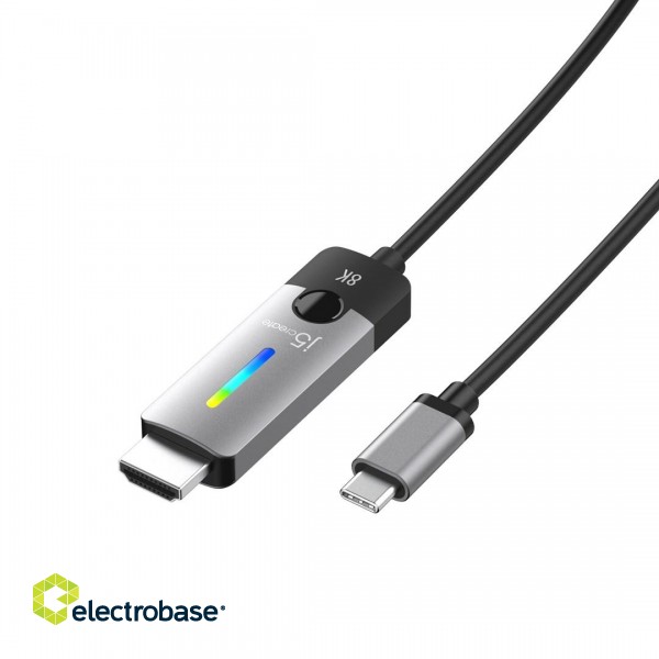 Adapter j5create USB-C to HDMI 2.1 8K Cable (USB-C m - 8K HDMI m 1.8m; colour silver black) JCC157-N image 2