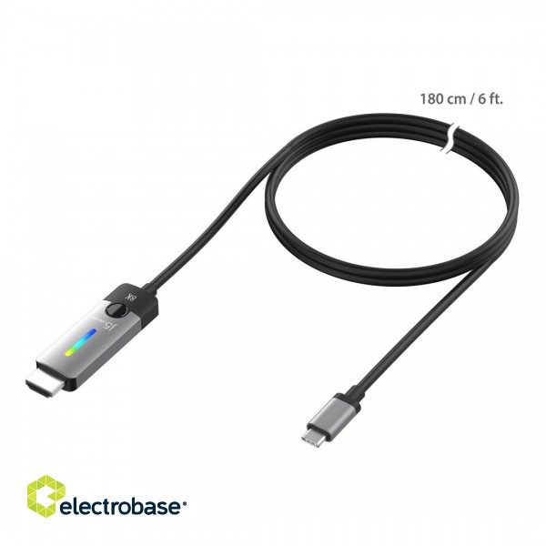 Adapter j5create USB-C to HDMI 2.1 8K Cable (USB-C m - 8K HDMI m 1.8m; colour silver black) JCC157-N image 3
