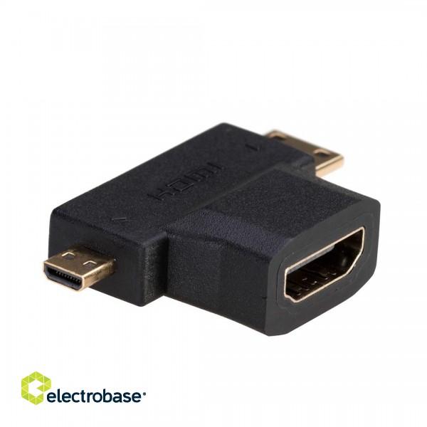 Akyga AK-AD-23 cable gender changer HDMI miniHDMI / microHDMI Black image 2