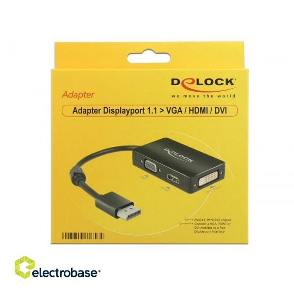 DeLOCK 0.16m DisplayPort/VGA+HDMI+DVI VGA (D-Sub)+ HDMI + DVI Black image 2