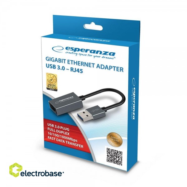 Esperanza ENA101 ETHERNET 1000 MBPS ADAPTER USB 3.0-RJ45 image 2