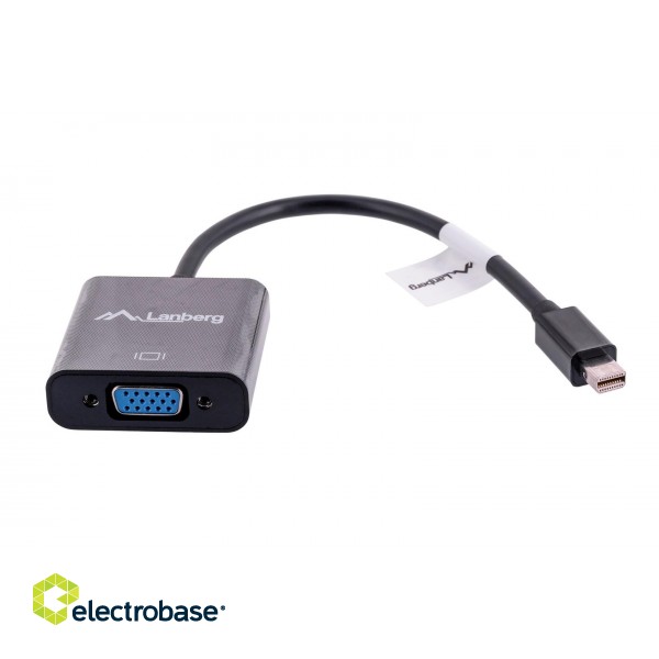 Lanberg AD-0006-BK video cable adapter 0.2 m VGA (D-Sub) Mini DisplayPort Black image 2
