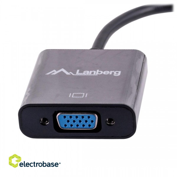 Lanberg AD-0006-BK video cable adapter 0.2 m VGA (D-Sub) Mini DisplayPort Black paveikslėlis 3