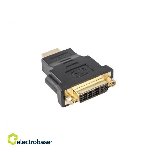 Lanberg AD-0014-BK cable gender changer HDMI DVI-D (F) (24 + 5) Black paveikslėlis 1