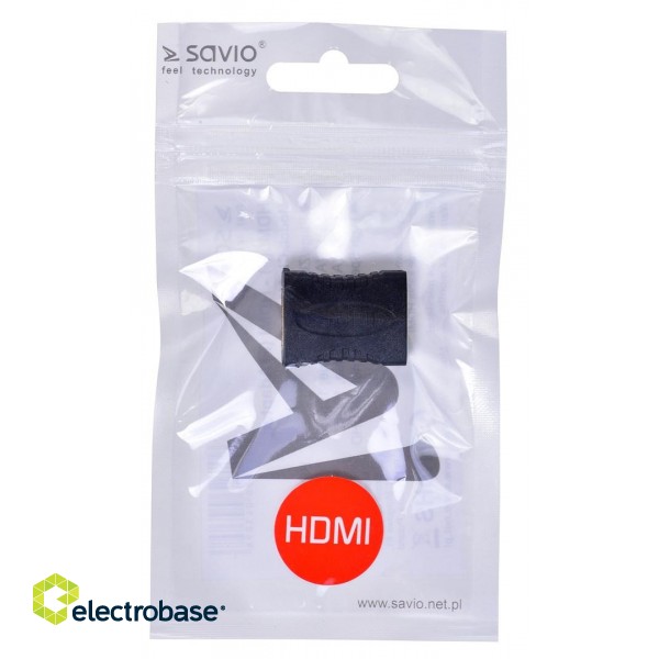 SAVIO HDMI (F) – HDMI (F) – Adapter, straight, barrel CL-111 Black image 2