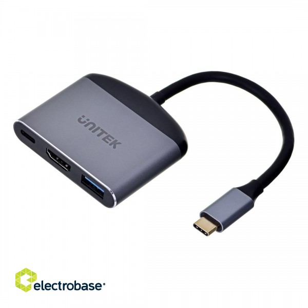 UNITEK ADAPTER USB-C - HDMI 2.1, USB-A, USB-C PD paveikslėlis 1