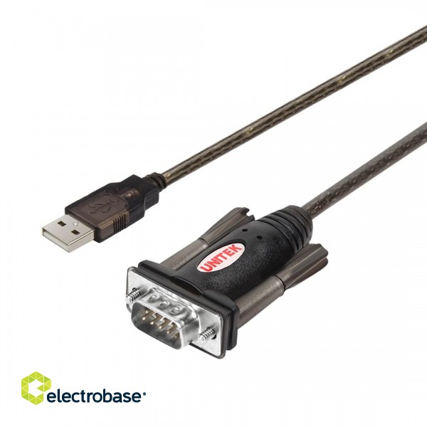 UNITEK Y-105 serial cable Black 1.5 m USB Type-A DB-9 image 1