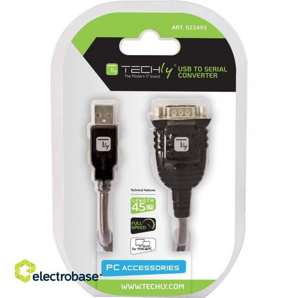 Techly USB to Serial Adapter Converter in Blister IDATA USB-SER-2T image 2