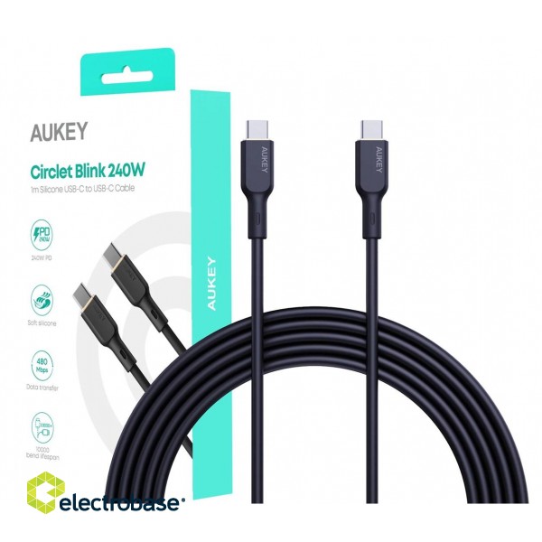 AUKEY CB-SCC241 USB-C Power Delivery PD 240W 5A 20V 1m Nylon Black image 10