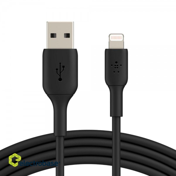 BELKIN PVC USB CABLE USB-A - LIGHTNING, 1M, BLK image 1