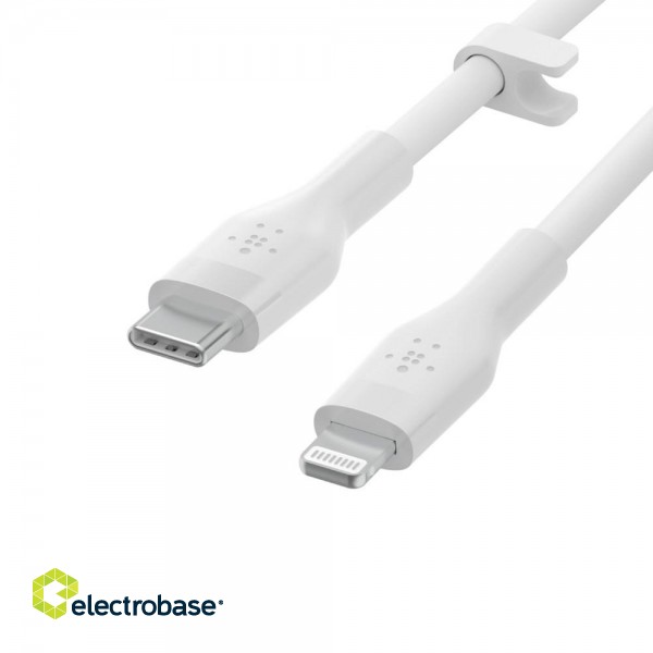 Belkin Cbl Silicone USB-C LTG 3M blc White paveikslėlis 4