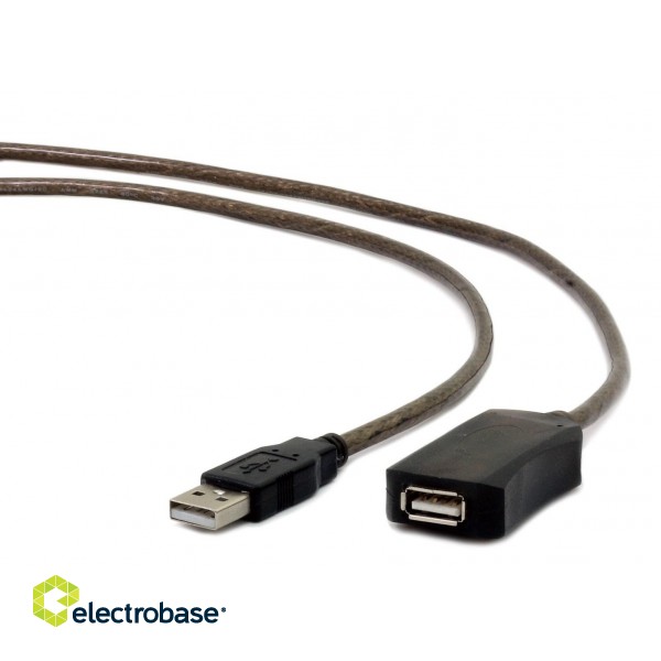 Gembird USB A/USB A M/F 10m USB cable USB 2.0 Black image 1