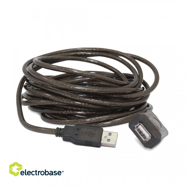 Gembird USB A/USB A M/F 10m USB cable USB 2.0 Black image 2