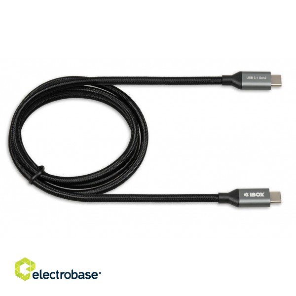 I-BOX USB C/USB C, 1 m USB cable 3.2 Gen 2 (3.1 Gen 2) Black image 1