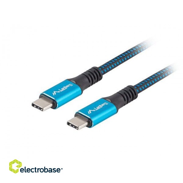 Lanberg CA-CMCM-45CU-0005-BK USB cable 0.5 m USB4 Gen 2x2 USB C Black, Blue image 1